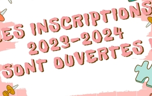 INSCRIPTIONS ET COURS 2023-2024 - REPRISE DES COURS LE 4 SEPTEMBRE 2023